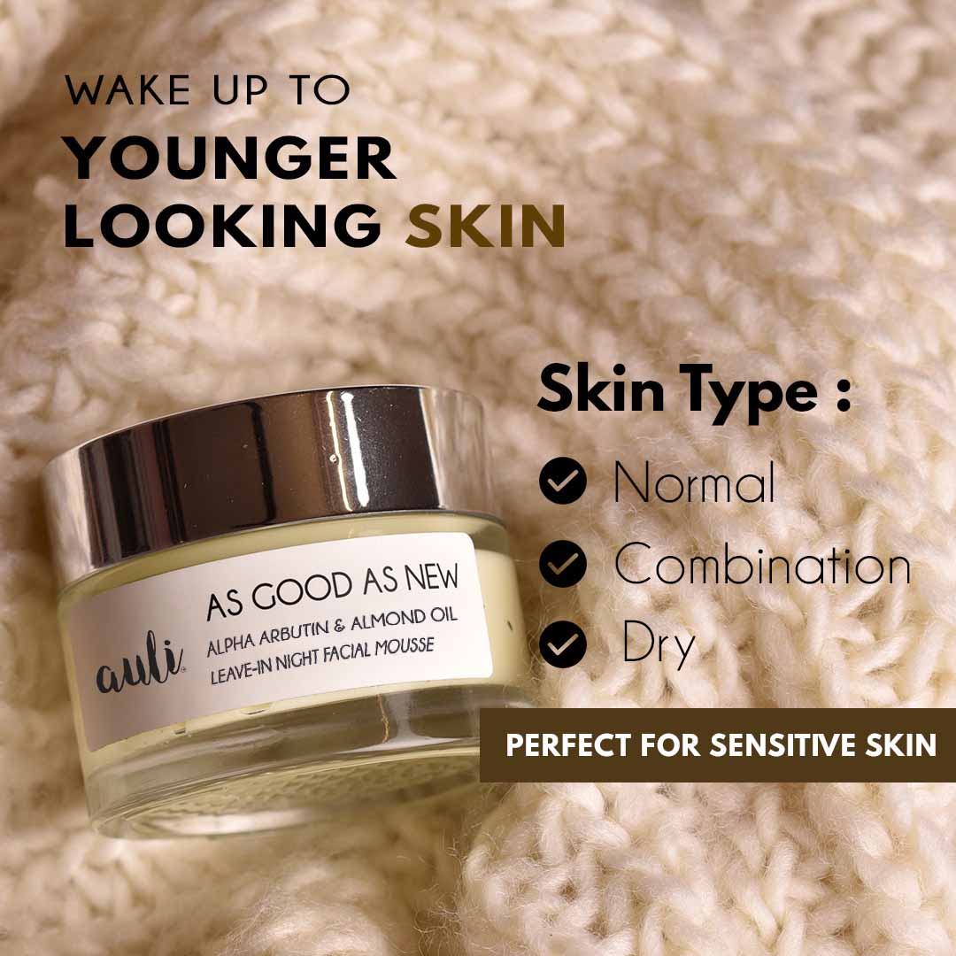 Vanity Wagon | Buy Auli As Good As New, Leave In Night Facial Mousse with Almond & Shea Butter