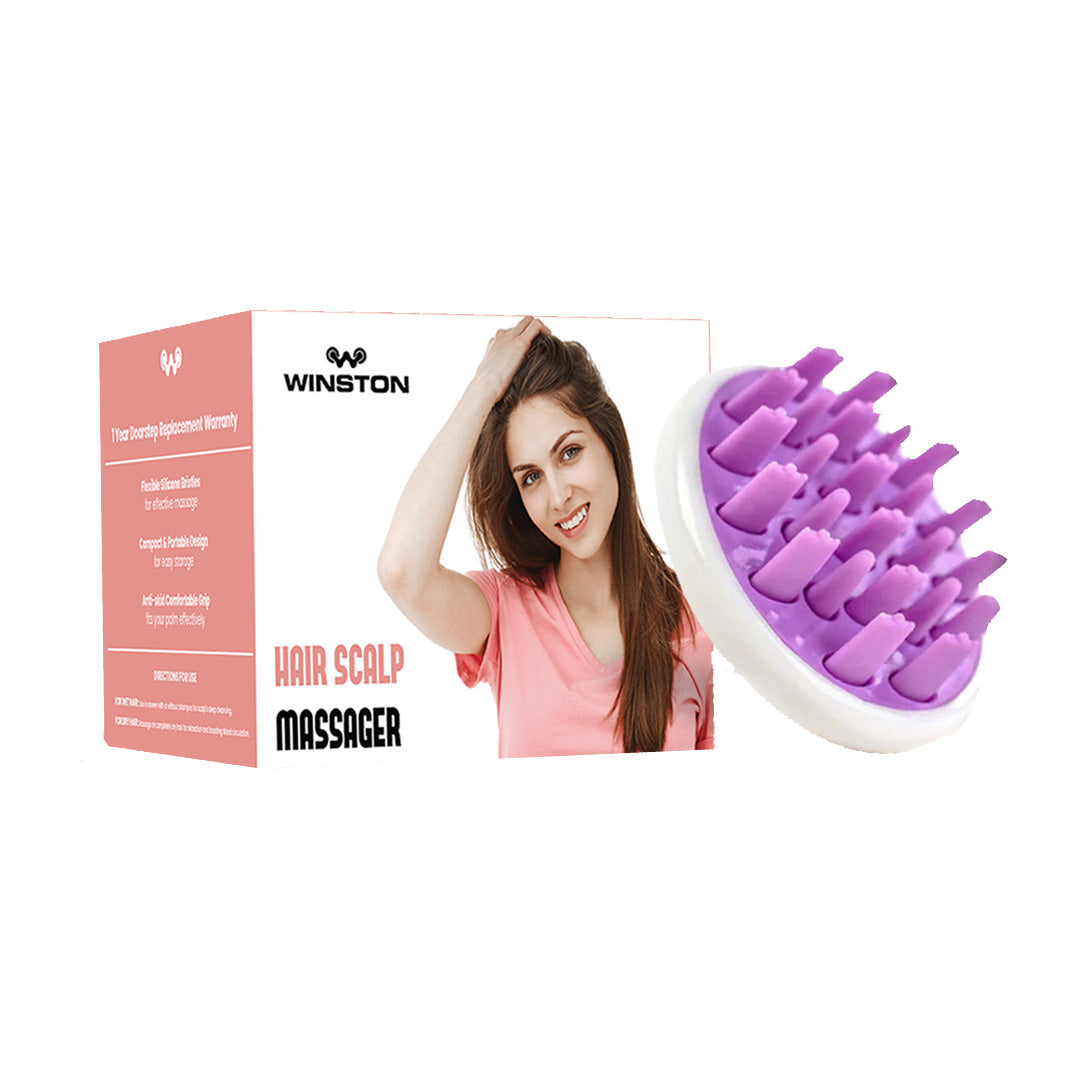 Winston Hair Scalp Massager with Soft Silicone Bristles for Anti Dandruff Exfoliation