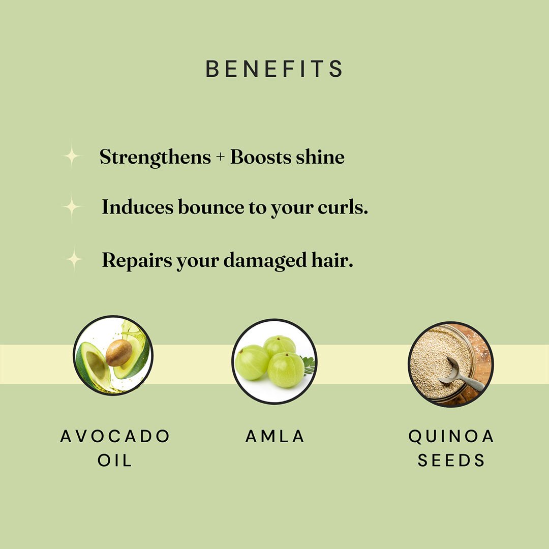 Fix My Curls Protein Powered Deep Conditioning Hair Mask with Amla, Quinoa, Avocado & Brown Algae