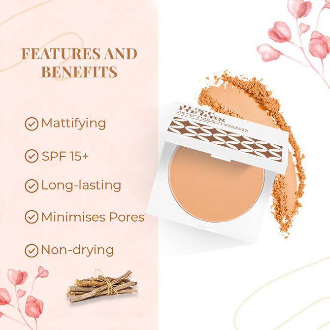 Vanity Wagon | Buy Just Herbs Compact Powder Mattifying & Hydrating with SPF 15, Beige