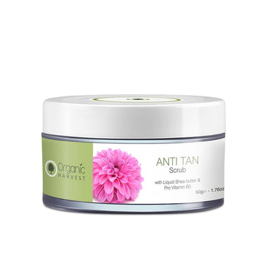 Organic Harvest Anti Tan Scrub with Liquid Shea Butter and Pro Vitamin B5 50gm