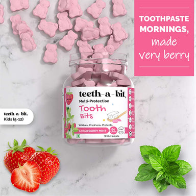 Vanity Wagon | Buy teeth-a-bit Kids Multi-Protection Strawberry Mint Tooth Bits