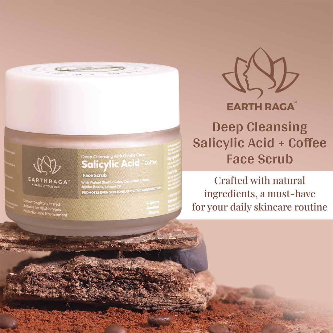 Earthraga Deep Cleansing with Gentle Care Salicylic Acid & Coffee Face Scrub