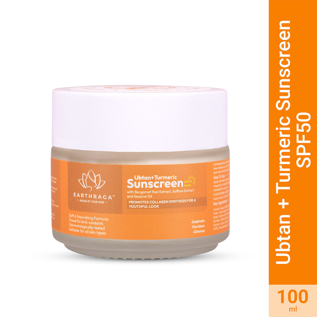 Earthraga Ubtan & Turmeric Sunscreen SPF50 Matte