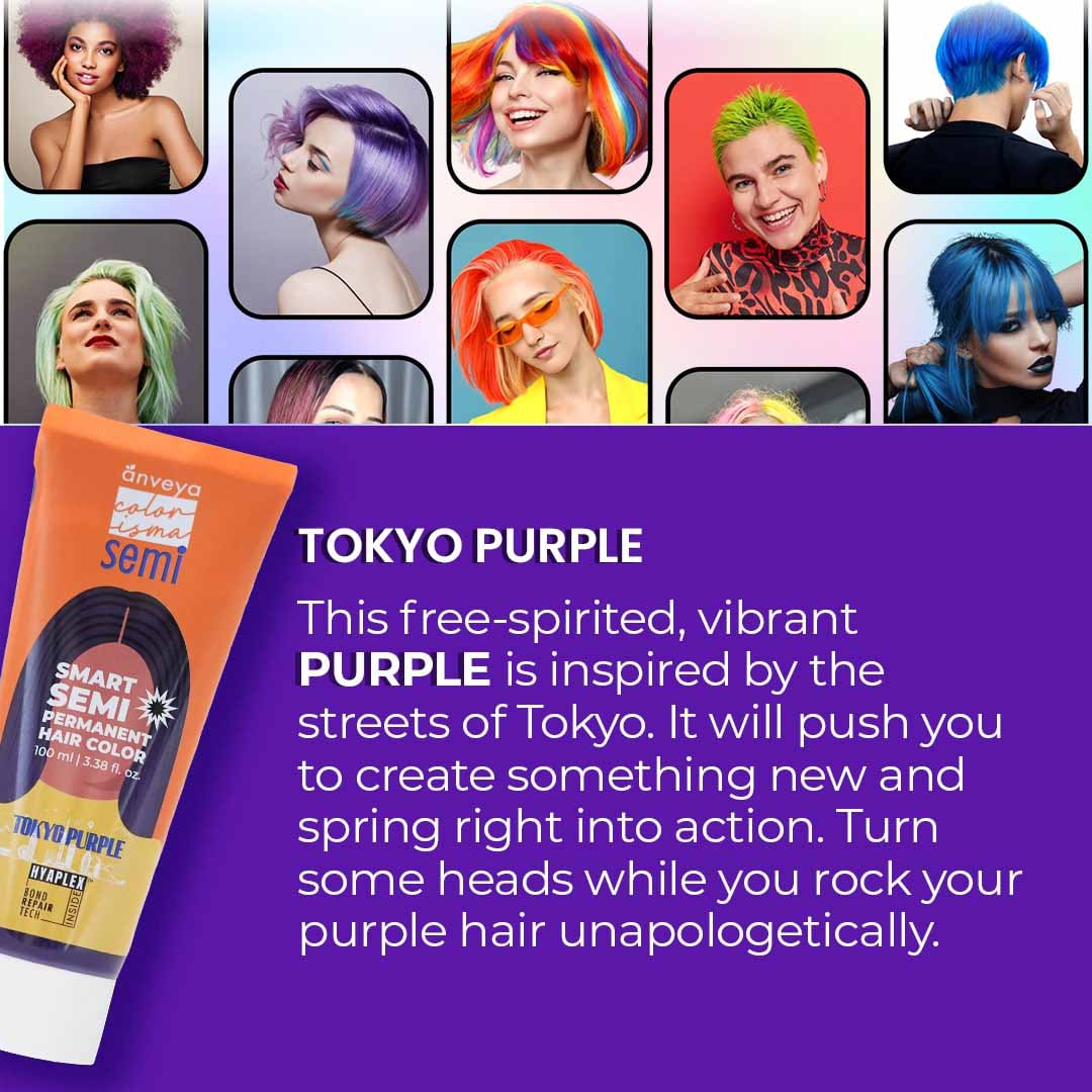 Vanity Wagon | Buy Anveya Tokyo Purple Semi Permanent Hair Color