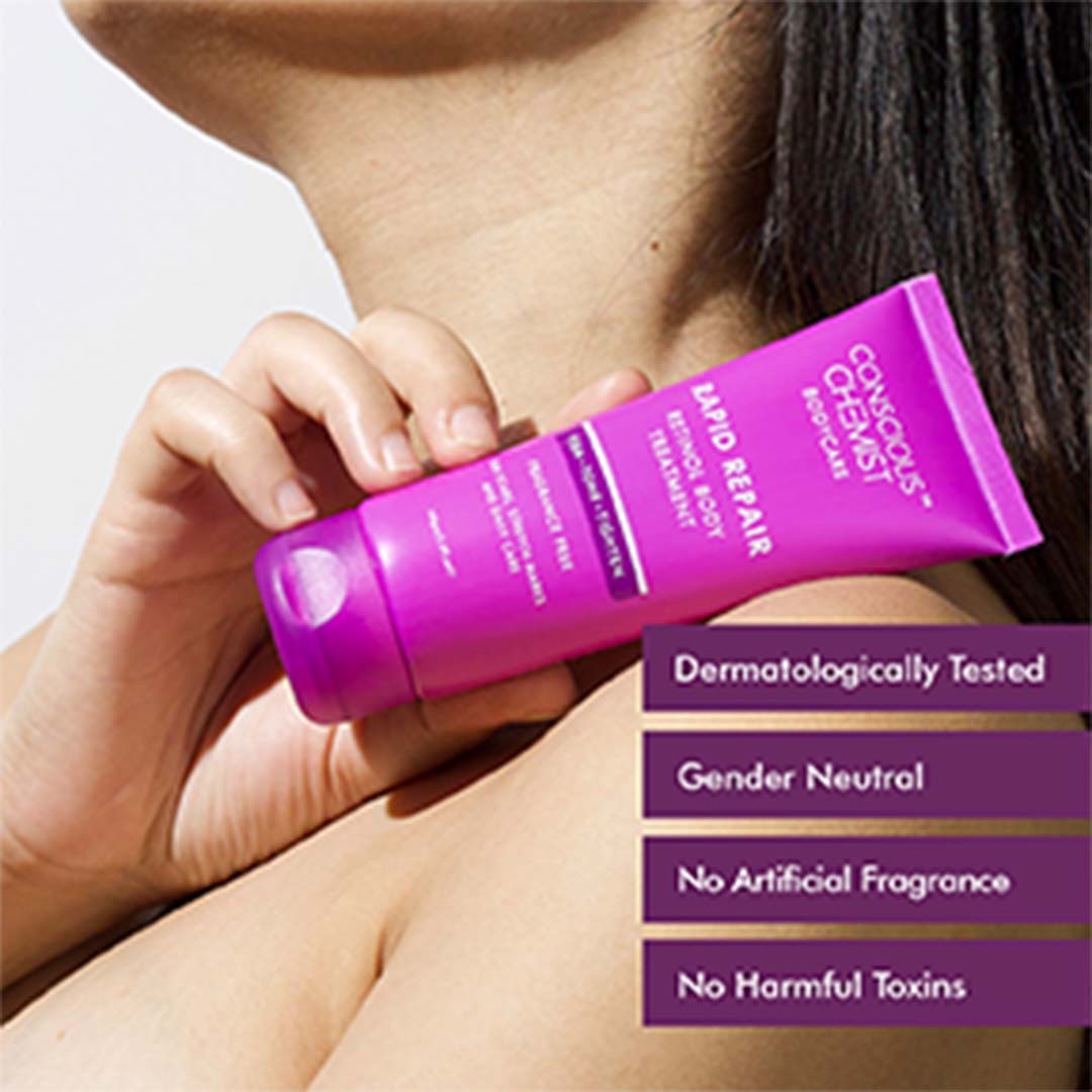 Conscious Chemist® Retinol Body Cream For Stretch marks, Uneven Skin Tone & Scars