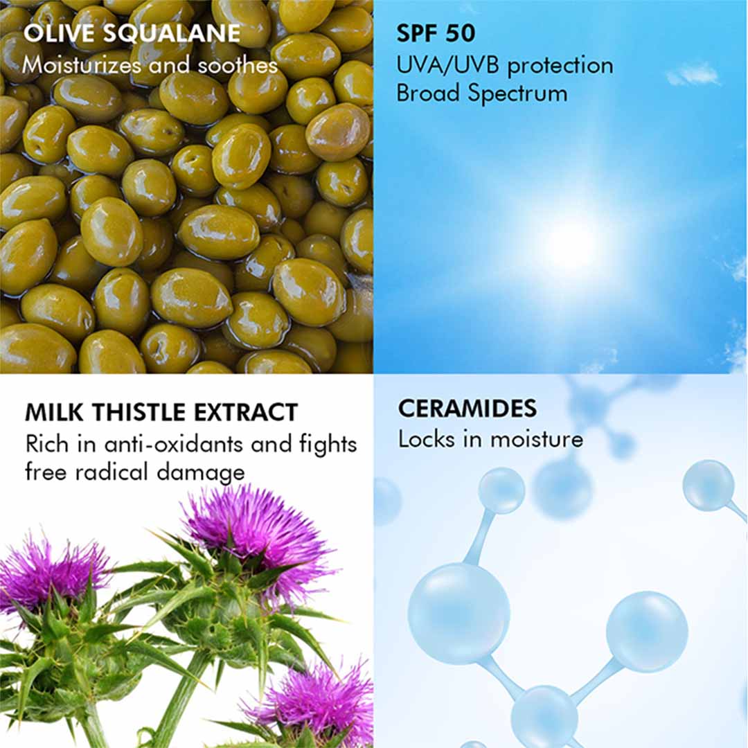 Conscious Chemist Sun Drink Hybrid SPF 50 PA++++ Sunscreen with Ceramides & Milk Thistle Extract, Unwind Edition with  No White Cast