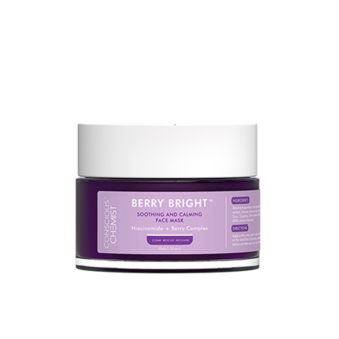 Conscious Chemist® Berry Bright Pore Refining & Brightening Face Mask For Bright and Clear Skin with Niacinamide & Berry Extracts
