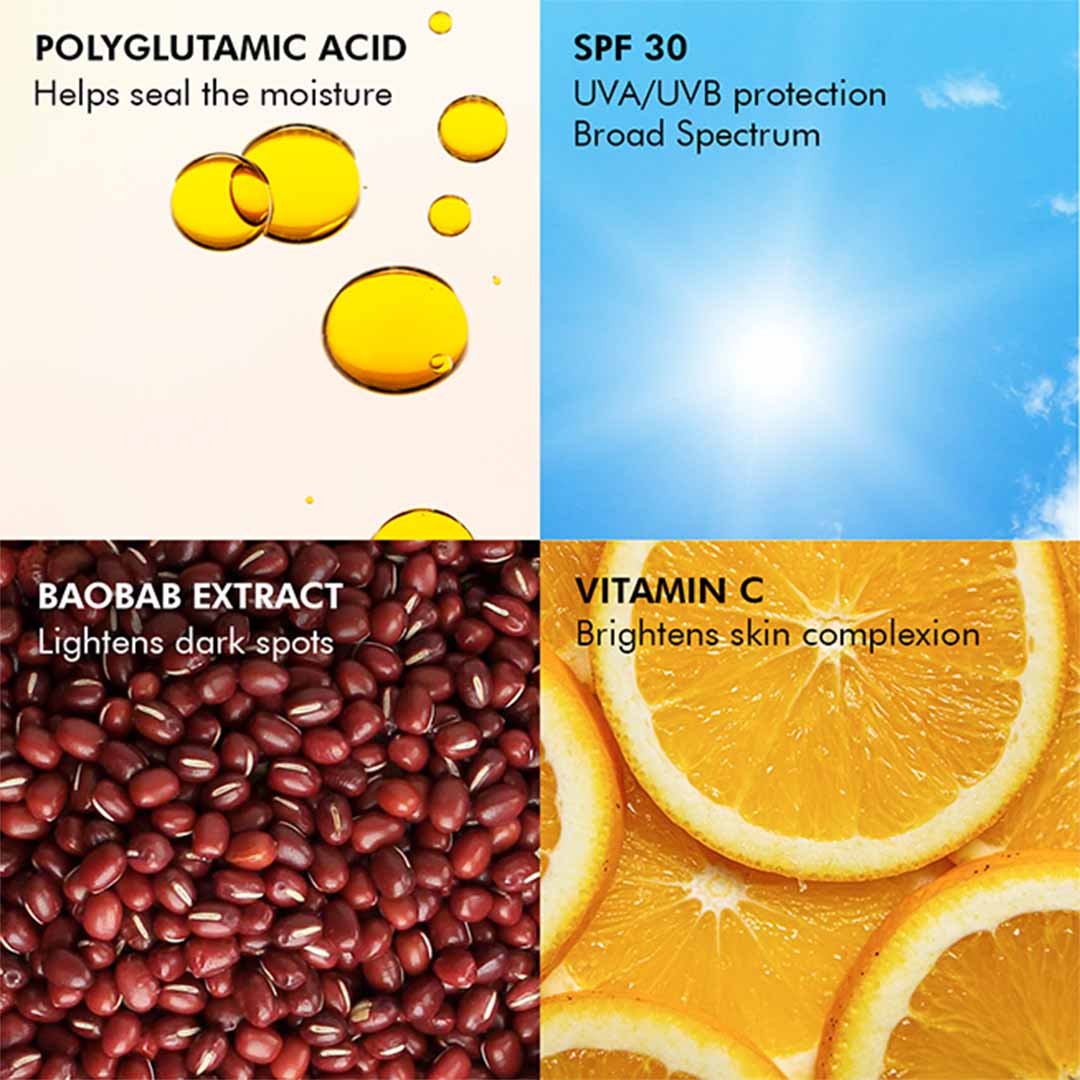 Conscious Chemist® Vitamin C Brightening Face Cream SPF30 PA+++ Lightweight Gel With Polyglutamic Acid