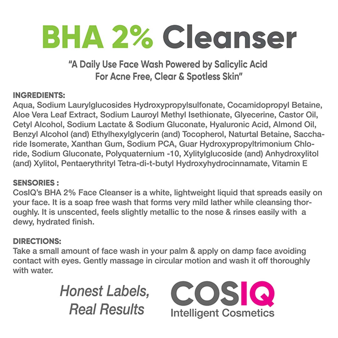 CosIQ BHA 2% Face Cleanser with Encapsulated Salicylic Acid
