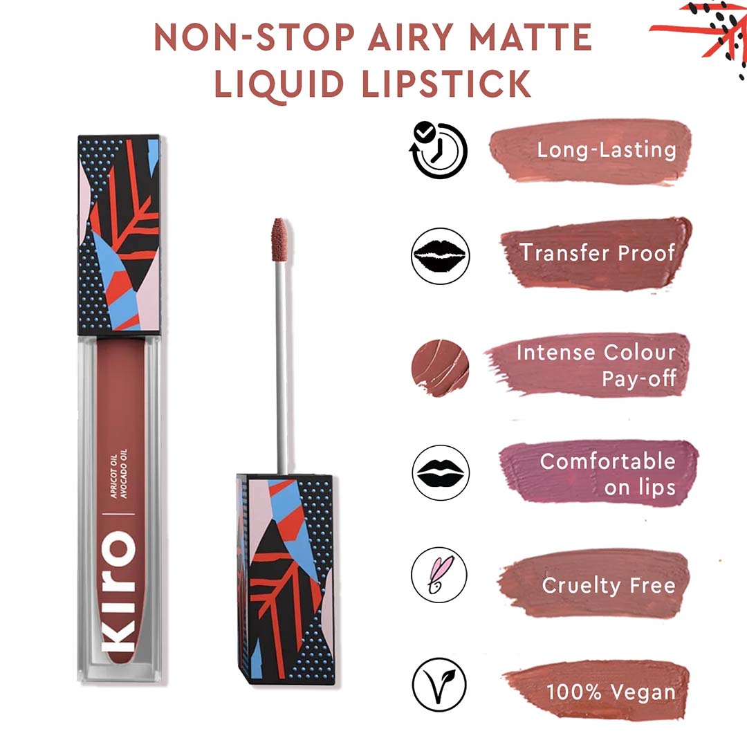 Kiro Non-Stop Airy Matte Liquid Lipstick, Scarlet Poppy