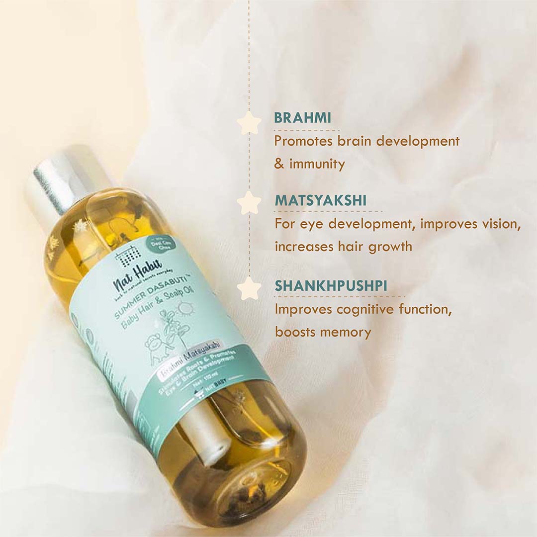 Vanity Wagon | Buy Nat Habit Summer Baby Scalp & Hair Oil with Brahmi Matsyakshi Dasabuti