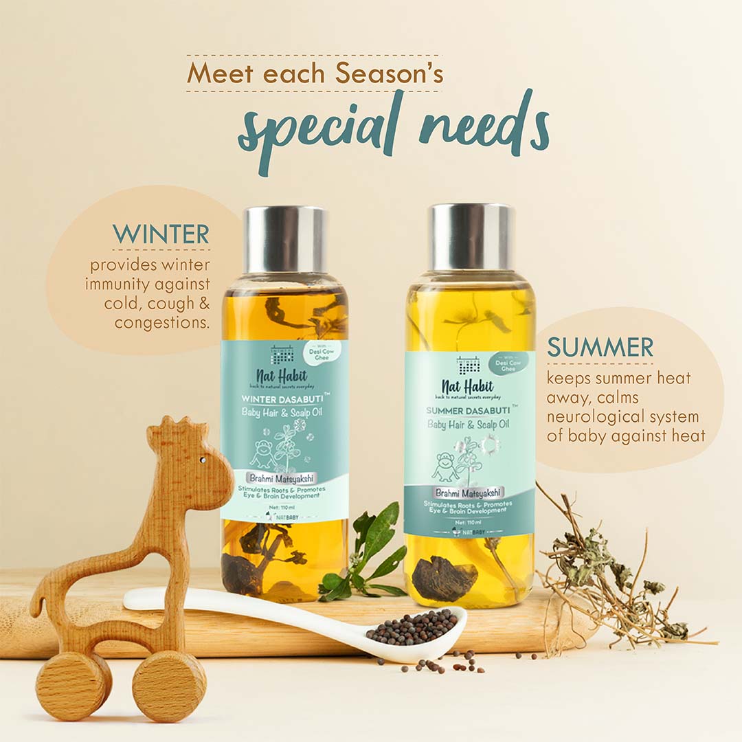 Vanity Wagon | Buy Nat Habit Summer Baby Scalp & Hair Oil with Brahmi Matsyakshi Dasabuti