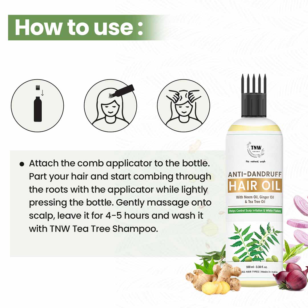 TNW-The Natural Wash Anti-Dandruff Hair Oil with Neem, Ginger & Tea Tree