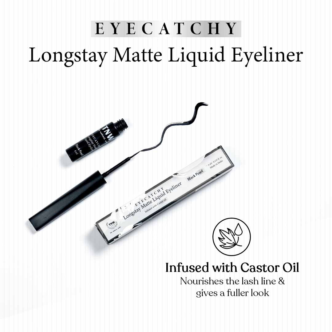 TNW-The Natural Wash Eyecatchy Longstay Mini Matte Liquid Eyeliner, Black Pearl