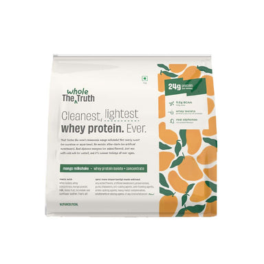 The Whole Truth Mango Milkshake Whey Protein Isolate + Concentrate with 24g Protein/Scoop 