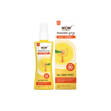 Vanity Wagon | Buy WOW Skin Science Sunscreen Spray SPF 50 with Avocado Oil, Raspberry & Carrot Seed Extracts