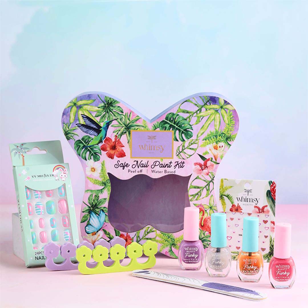 Whimsy Beauty Safe, Non-Toxic, Water Based Peel Off Nailpaint Kit