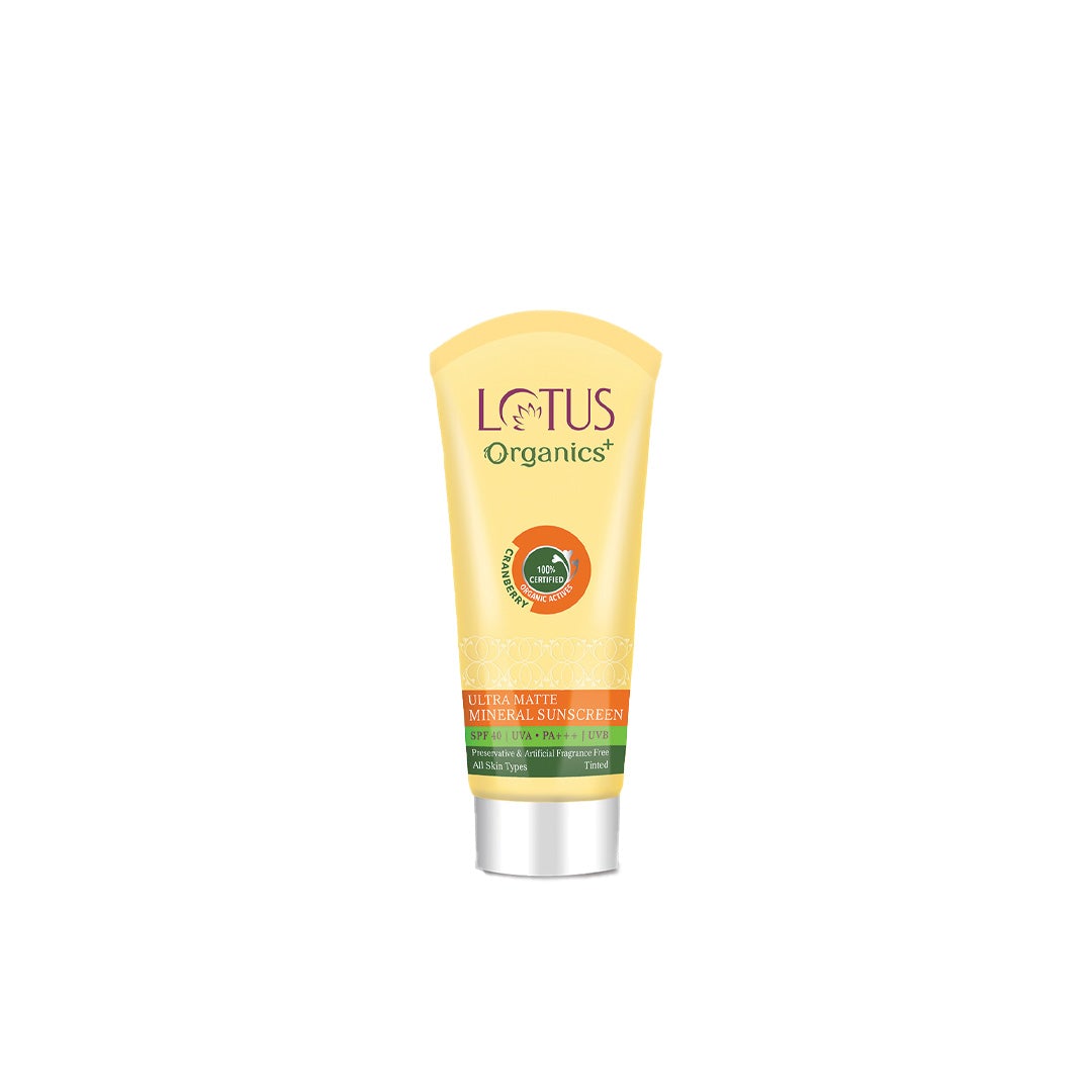 Vanity Wagon | Buy Lotus Organics+ Ultra Matte Mineral Sunscreen SPF 40 with Cranberry