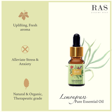 Vanity Wagon | Buy RAS Luxury Oils Lemongrass Essential Oil, Soothing and Uplifting