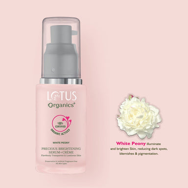 Vanity Wagon | Buy Lotus Organics+ Precious Brightening Serum & Creme with White Peony