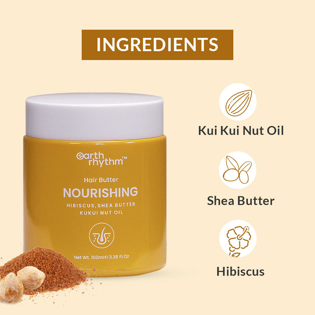 Vanity Wagon | Buy Earth Rhythm Nourishing Hair Butter with Kukai Nut, Shea Butter & Hibiscus