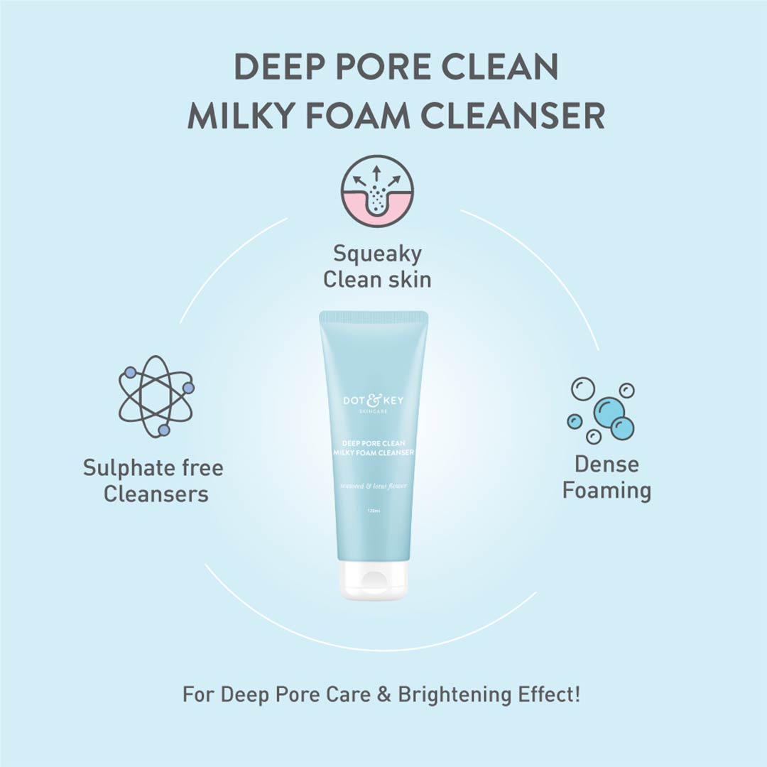 Vanity Wagon l Buy Dot & Key Deep Pore Clean Milky Foam Cleanser