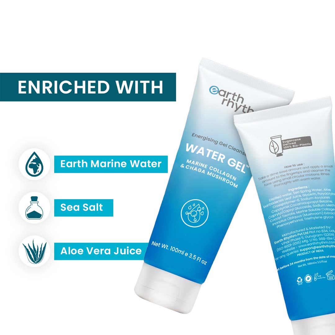 Vanity Wagon | Buy Earth Rhythm Energising Gel Cleanser Water Gel with Marine Collagen & Chaga Mushroom
