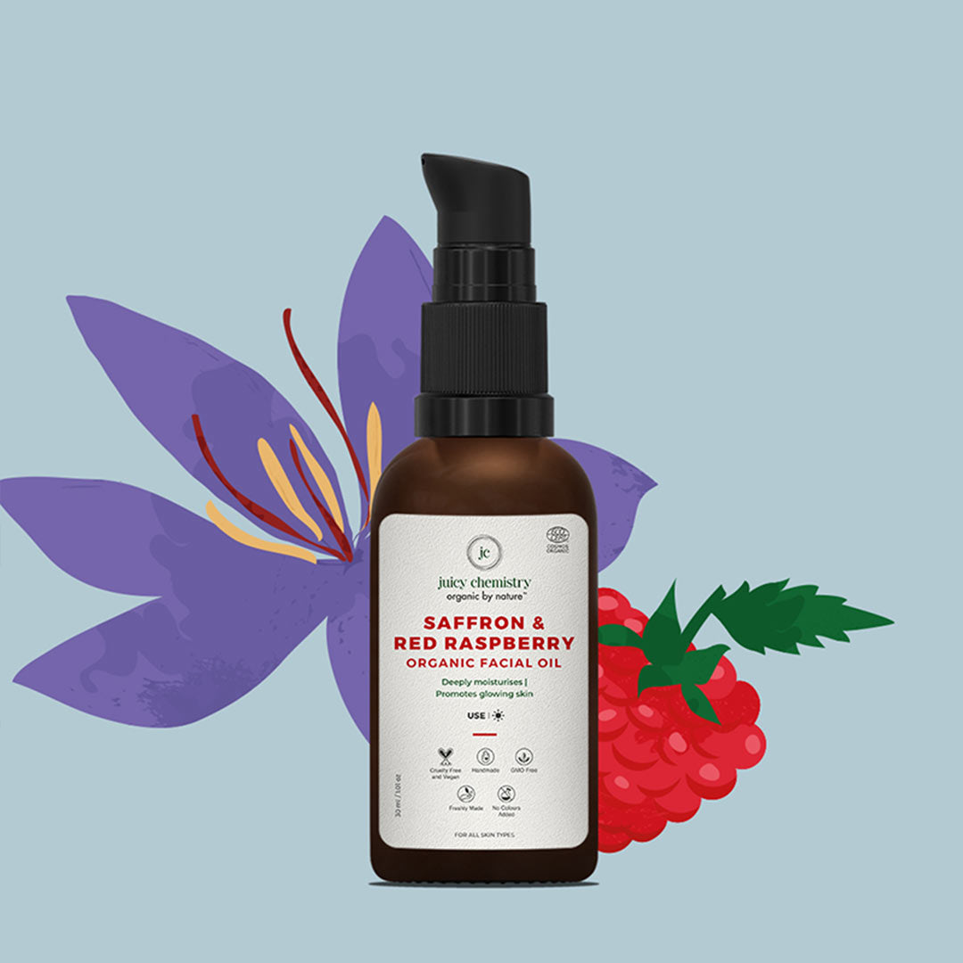 Vanity Wagon | Buy Juicy Chemistry Organic Facial Oil for Illuminating and Moisturizing with Saffron and Red Raspberry