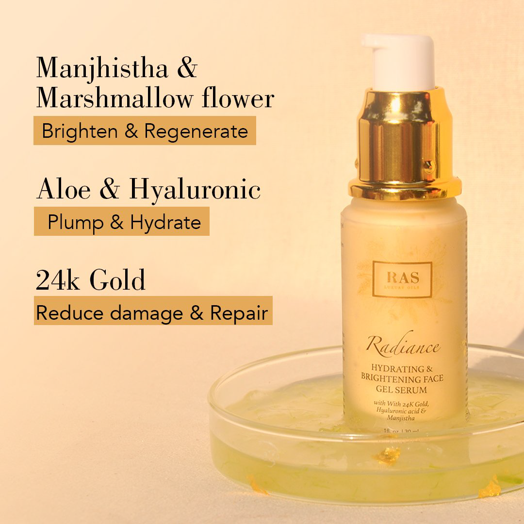 Vanity Wagon | Buy RAS Luxury Oils Radiance 24K Gold Hydrating & Brightening Face Gel Serum