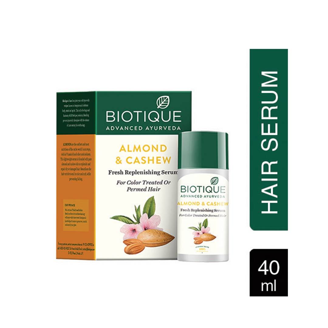 Vanity Wagon | Buy Biotique Bio Almond and Cashew Fresh Replenish Serum For Color Treated and Permed Hair