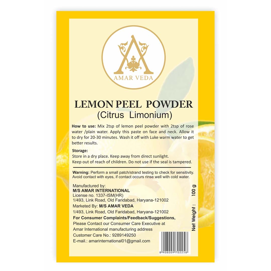 Vanity Wagon | Buy Amar Veda  Lemon Peel Powder For Face Cleanser & Skin Whitening