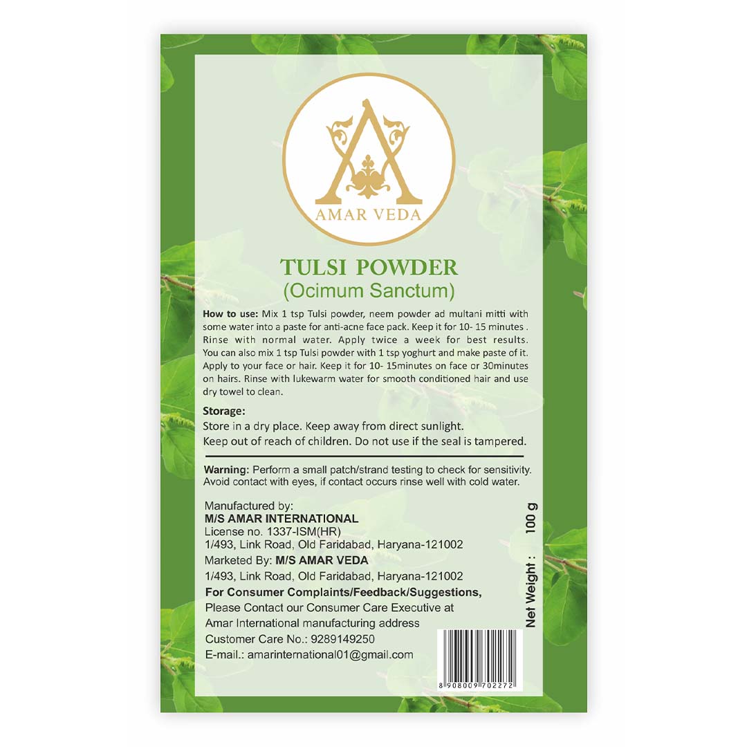 Vanity Wagon | Buy Amar Veda  Tulsi Leaf Powder For Face Pack And Hair Pack