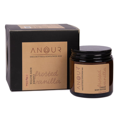 Buy Anour Frosted Vanilla Candle Body Butter with Shea Butter & Sunflower Wax | Vanity Wagon