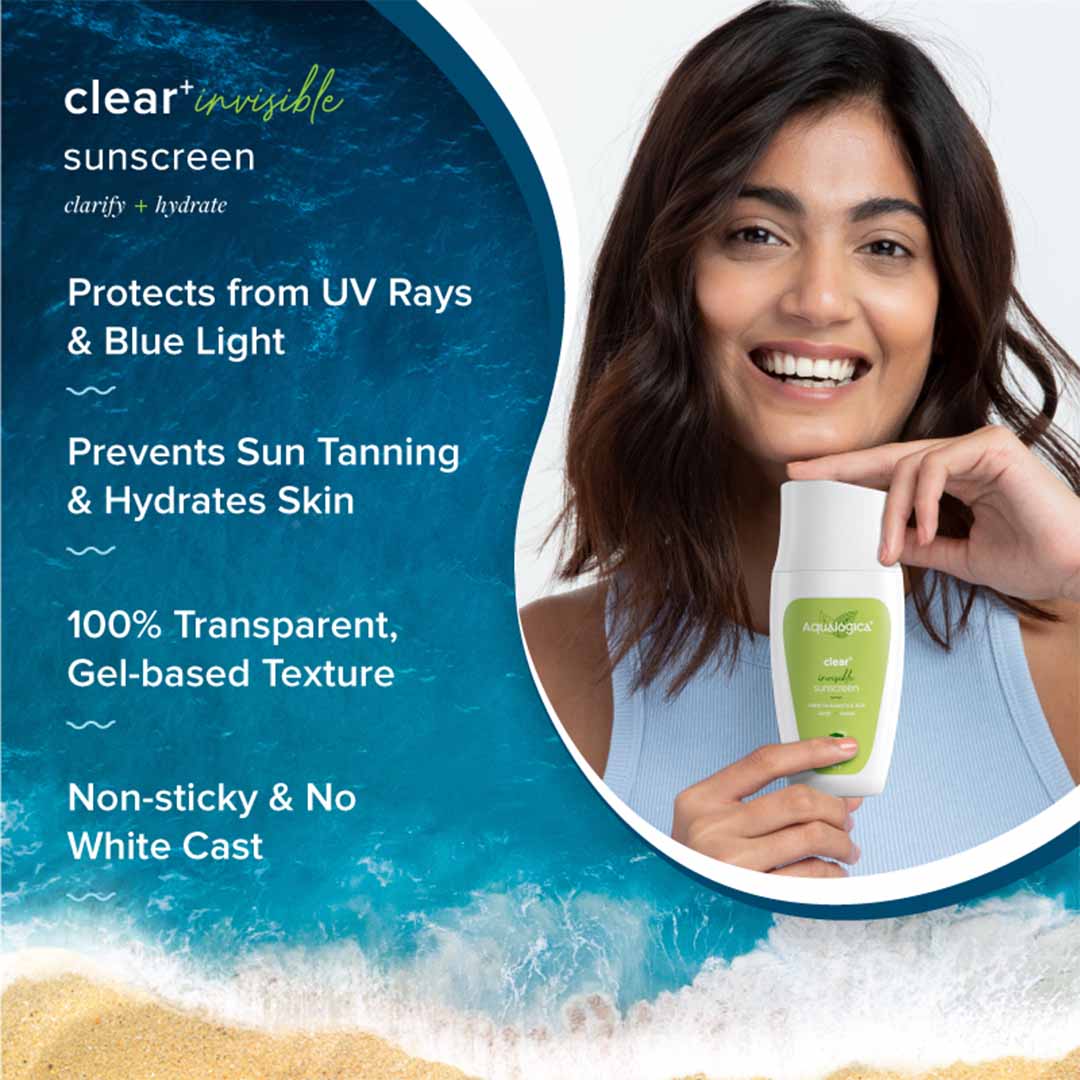 Vanity Wagon | Buy Aqualogica Clear+ Invisible Sunscreen SPF 50+ PA+++ with Green Tea & Salicylic Acid