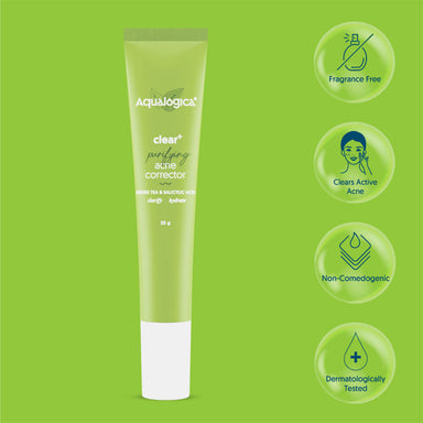 Vanity Wagon | Buy Aqualogica Clear+ Purifying Acne Corrector with Green Tea & Salicylic Acid