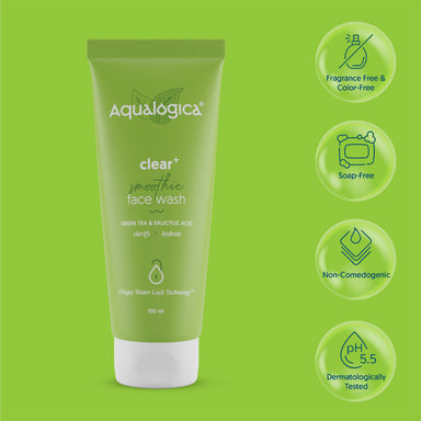 Vanity Wagon | Buy Aqualogica Clear+ Smoothie Face Wash with Green Tea & Salicylic Acid