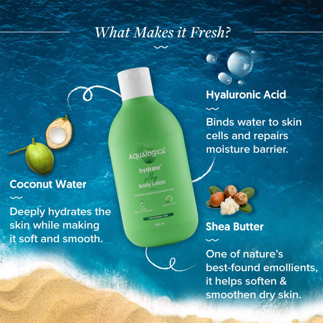 Vanity Wagon | Buy Aqualogica Hydrate+ Silky Body Lotion with Coconut Water & Hyaluronic Acid