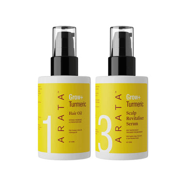 Vanity Wagon | Buy Arata Grow+ Turmeric Range Hair Oil & Scalp Revitaliser Serum