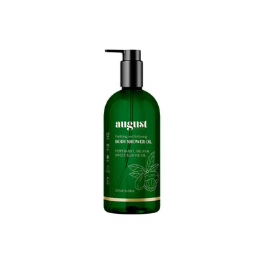 Vanity Wagon | Buy August Bioscience Purifying & Softening Body Shower Oil with Peppermint, Argan & Sweet Almond Oil