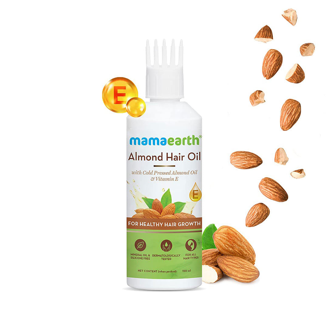Vanity Wagon | Buy Mamaearth Almond Hair Oil With Cold Pressed Almond Oil & Vitamin E 
