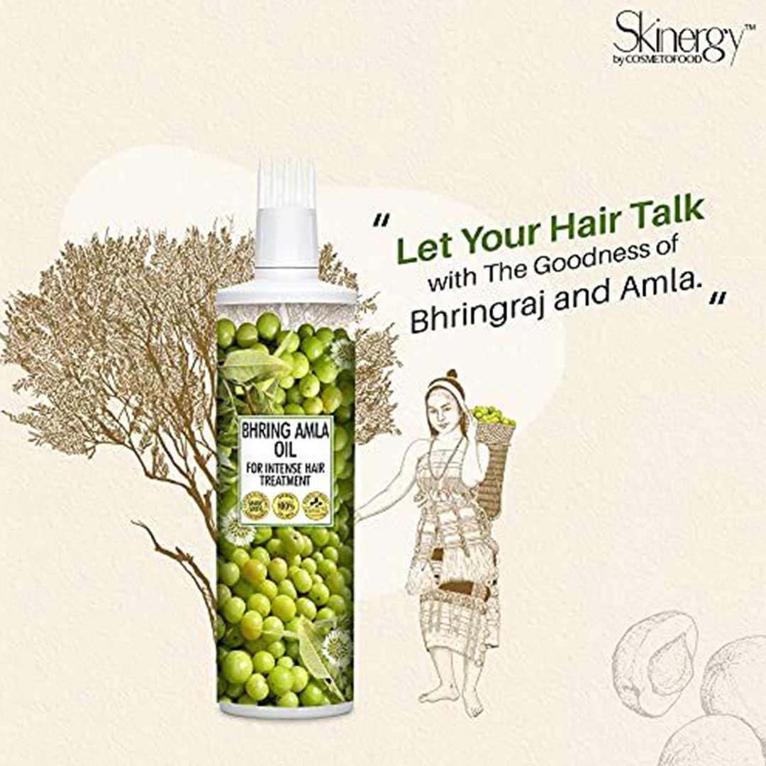 Vanity Wagon | Buy Cosmetofood Skinergy Bhring Amla Oil for Intense Hair Treatment