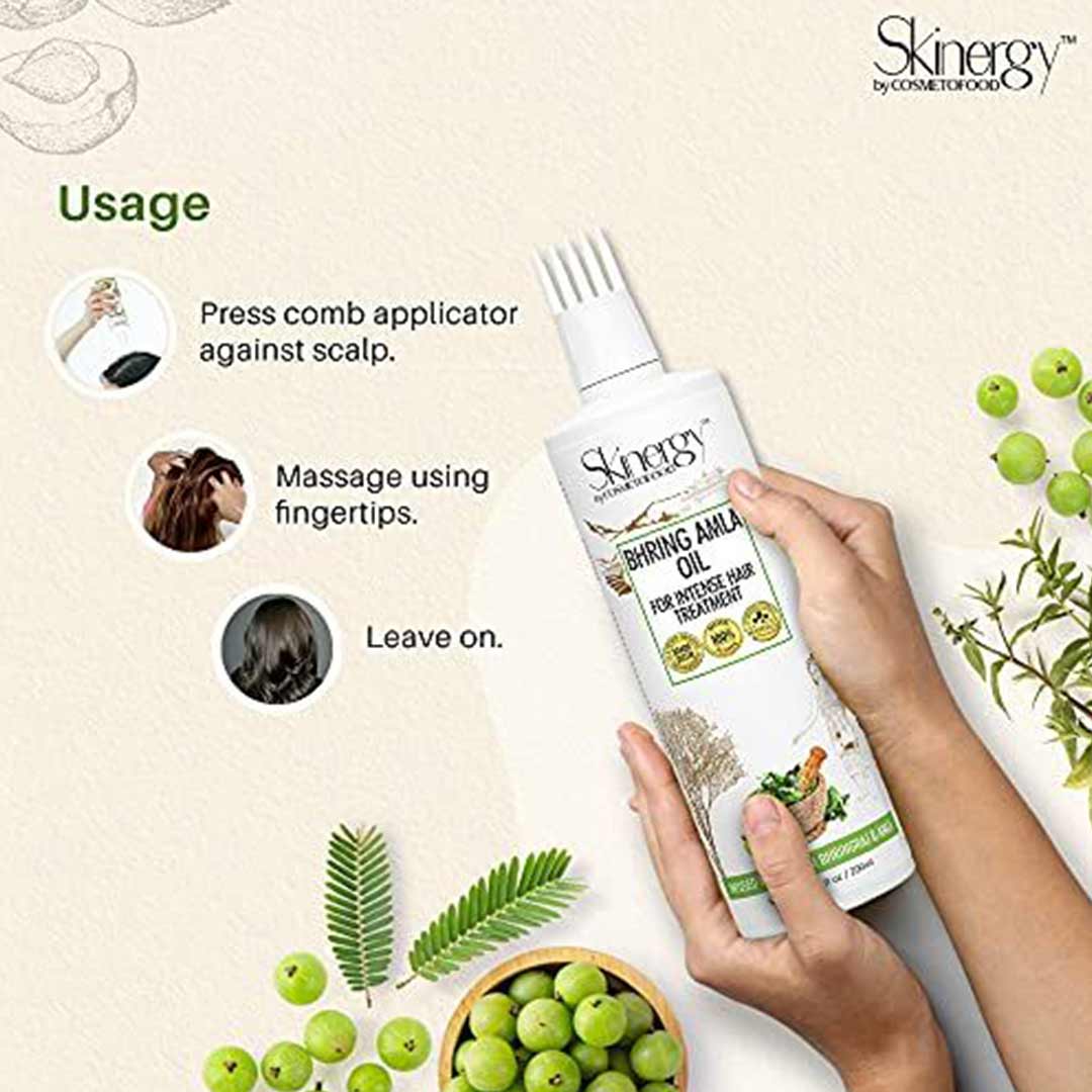 Vanity Wagon | Buy Cosmetofood Skinergy Bhring Amla Oil for Intense Hair Treatment