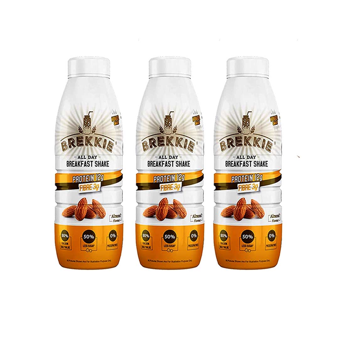 Brekkie Protein Breakfast Shake, Almond (Pack of 3)