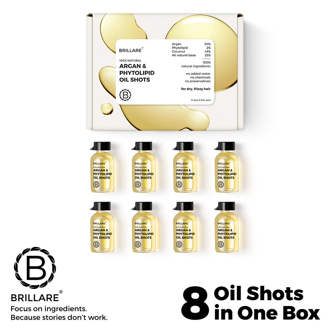 Buy Brillare Argan & Phytolipids Oil Shots for Dry, Frizzy Hair | Vanity Wagon