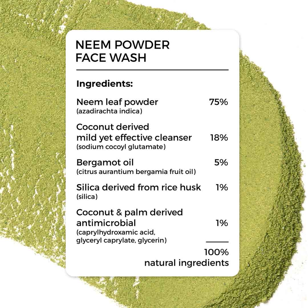 Buy Brillare Neem Powder Face Wash with Bergamot & Coconut | Vanity Wagon