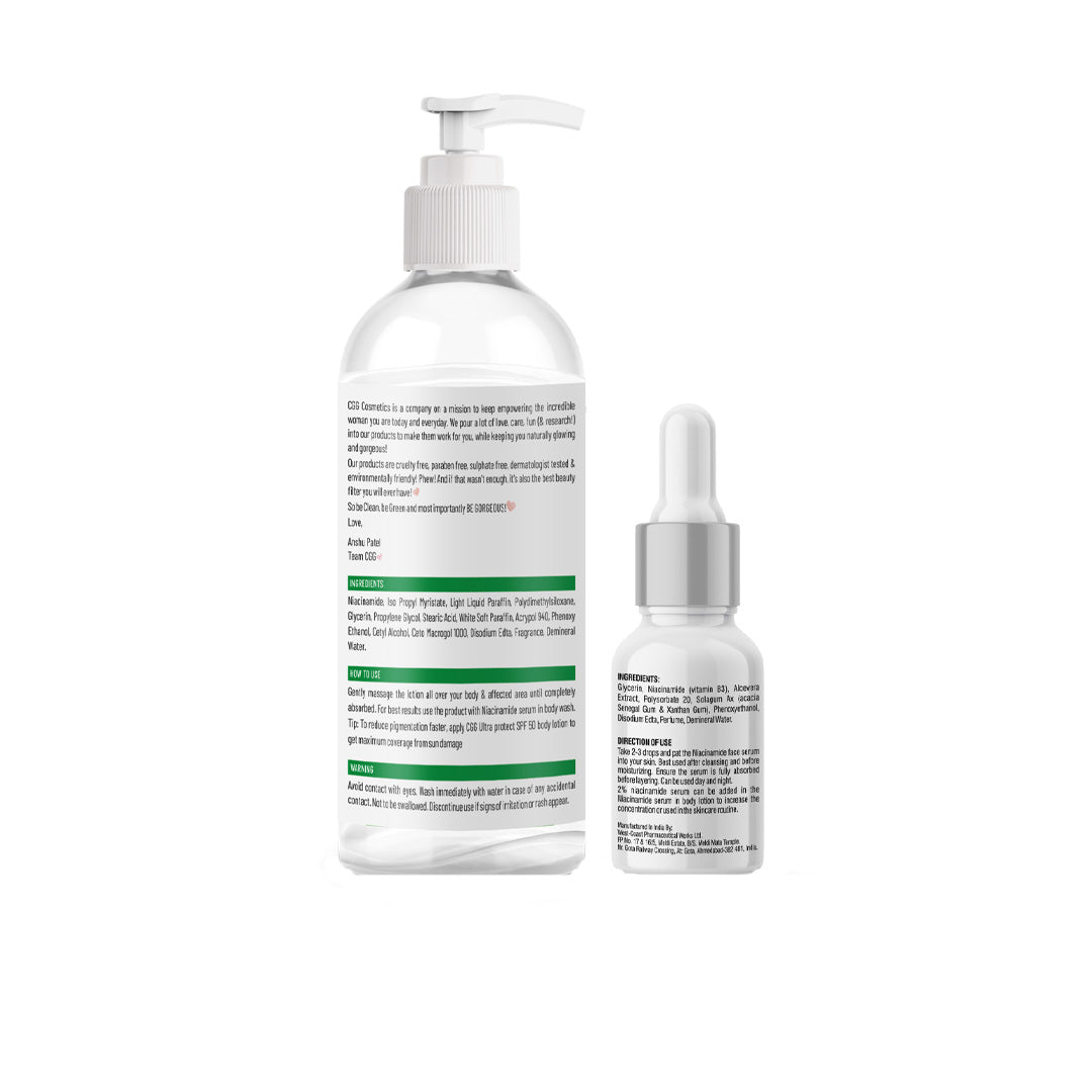 CGG Cosmetics 5% Niacinamide Serum in Body Lotion with a Free 10ml Sample of 2% Niacinamide Serum