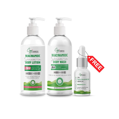 CGG Cosmetics Niacinamide Serum in Body Lotion & Body Wash with a Free 10ml Niacinamide Serum Combo
