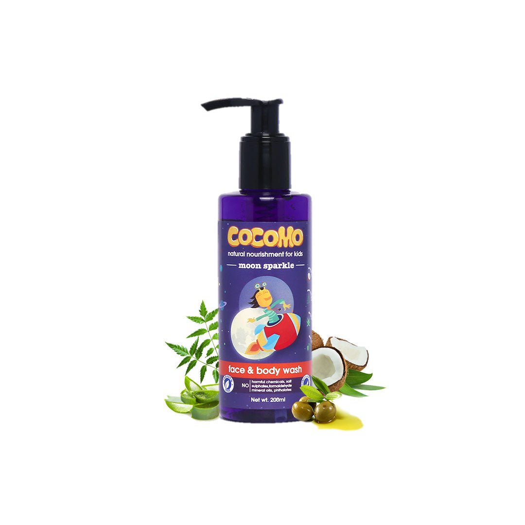 Cocomo Moon Sparkle, Face and Body Wash for Kids