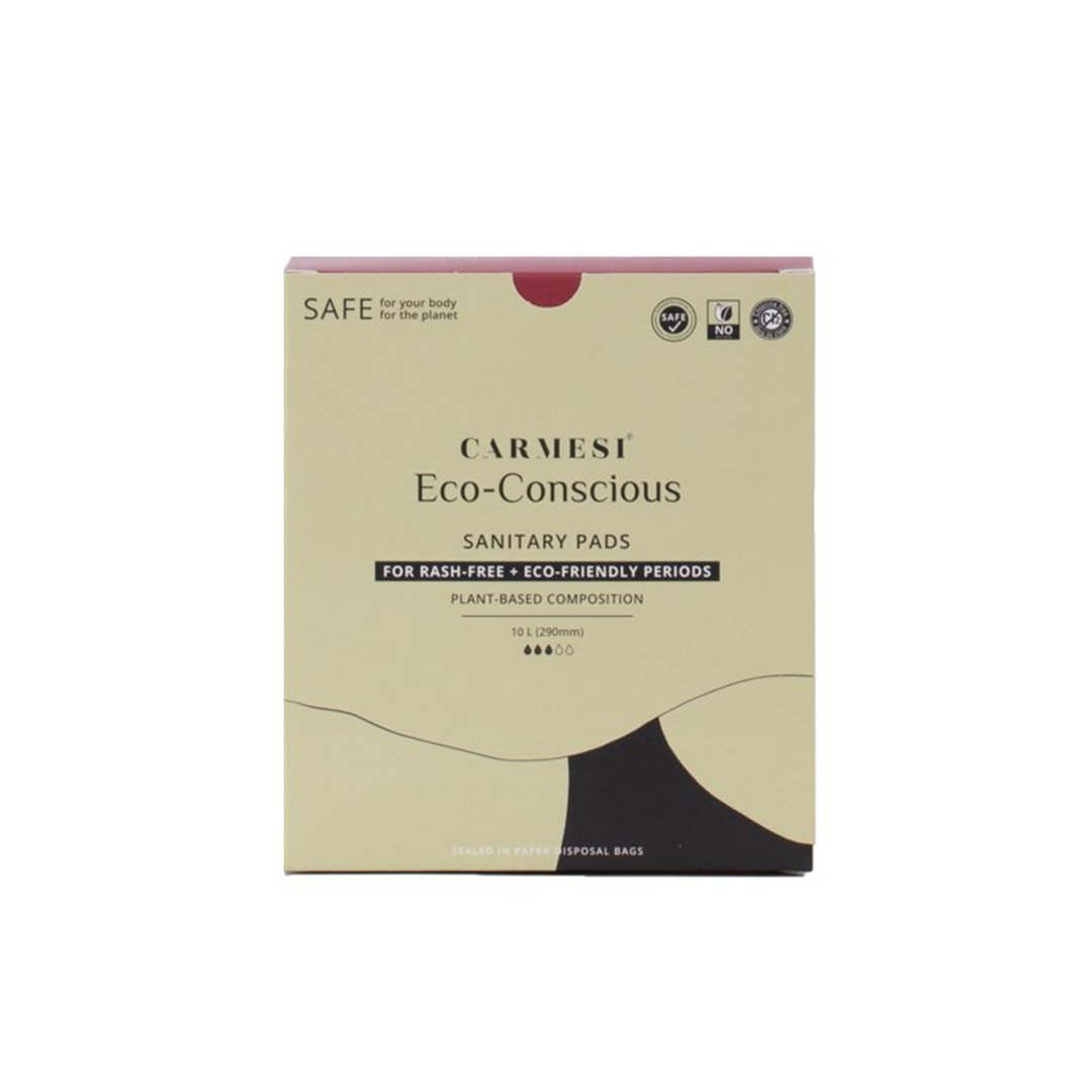 Carmesi Eco-Conscious, Sanitary Pads for Rash-Free + Eco-Friendly Periods (10 L)